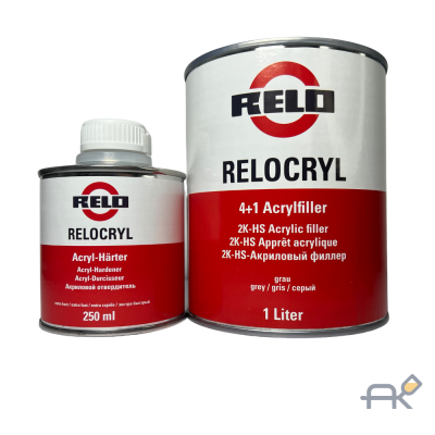Грунт RELOCRYL 4+1 2k-HS ACRYL FILLER 1л+0.25л серый